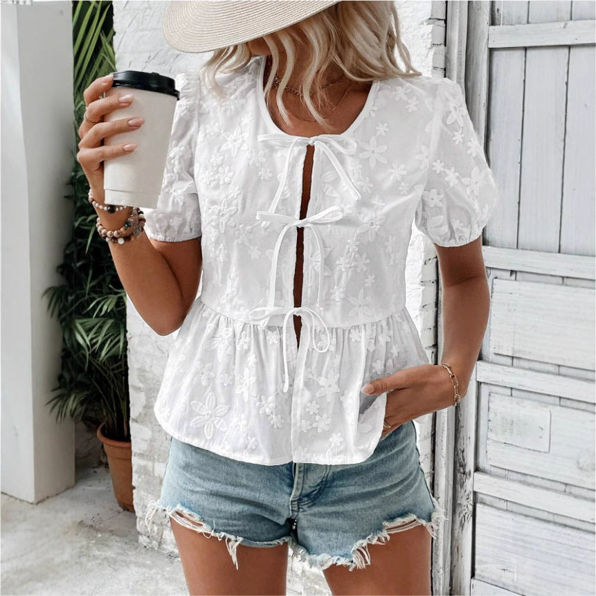 Women Embroidered Blouse with Tailored Fit Ivyshape