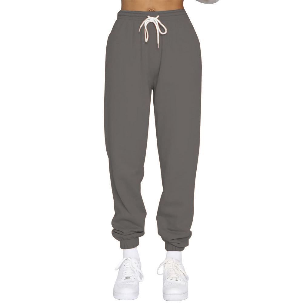 Ladies comfortable jogging pants with adjustable waistband and elastic cuffs Ivyshape