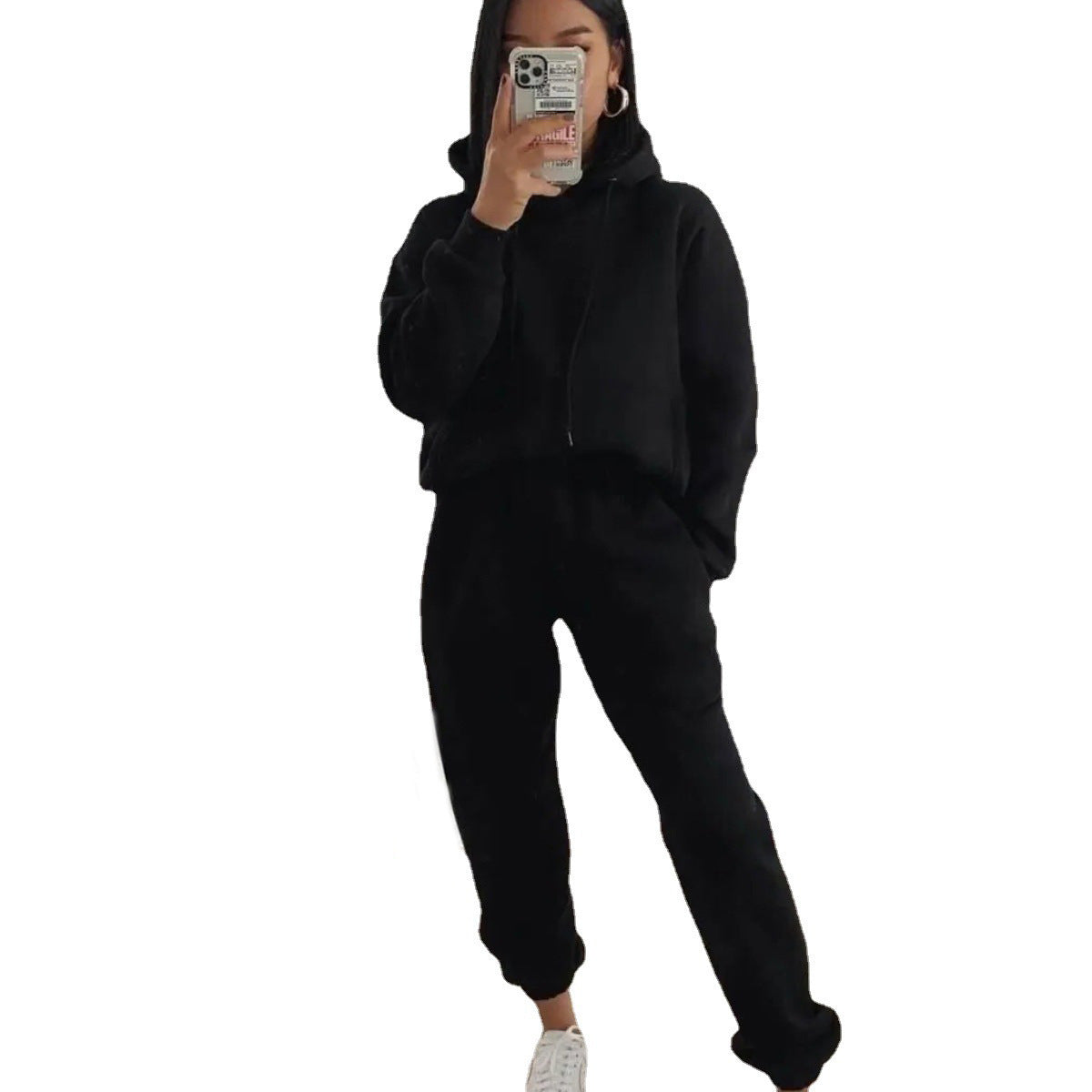 Women's Comfortable Fleece Hoodie and Jogging Pants Set Ivyshape