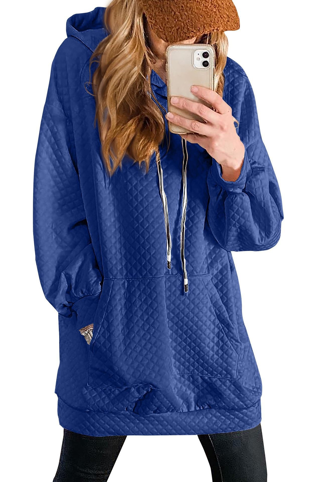 Women’s Oversized Hoodie Dress made of high-quality Sweat Fabric with Texture Ivyshape