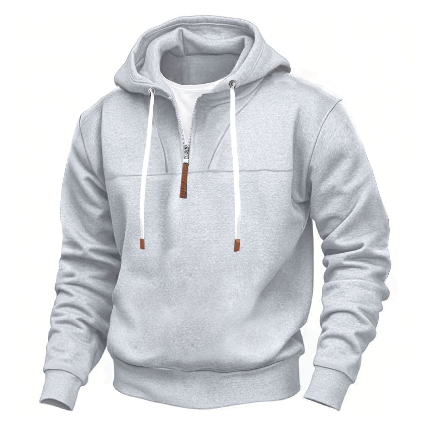 Men's hooded sweatshirt with half zipper and high-quality materials Ivyshape