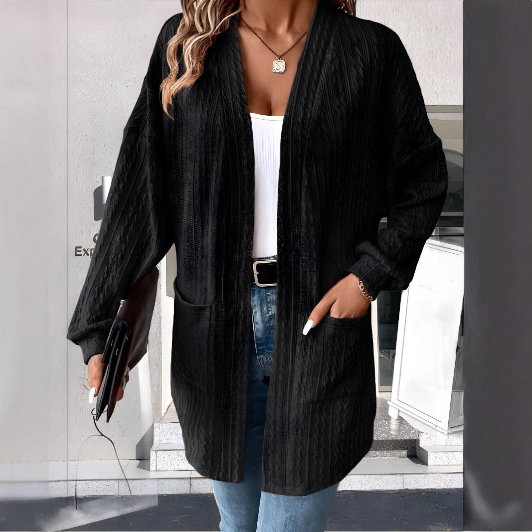 Ladies casual cardigan with pockets Ivyshape