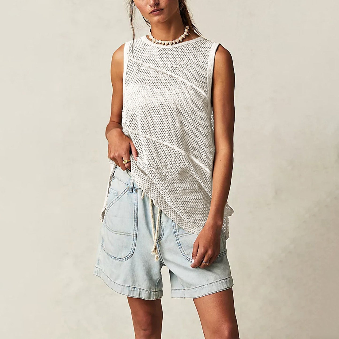 IvyShape | Hollow Sling Knitted Top