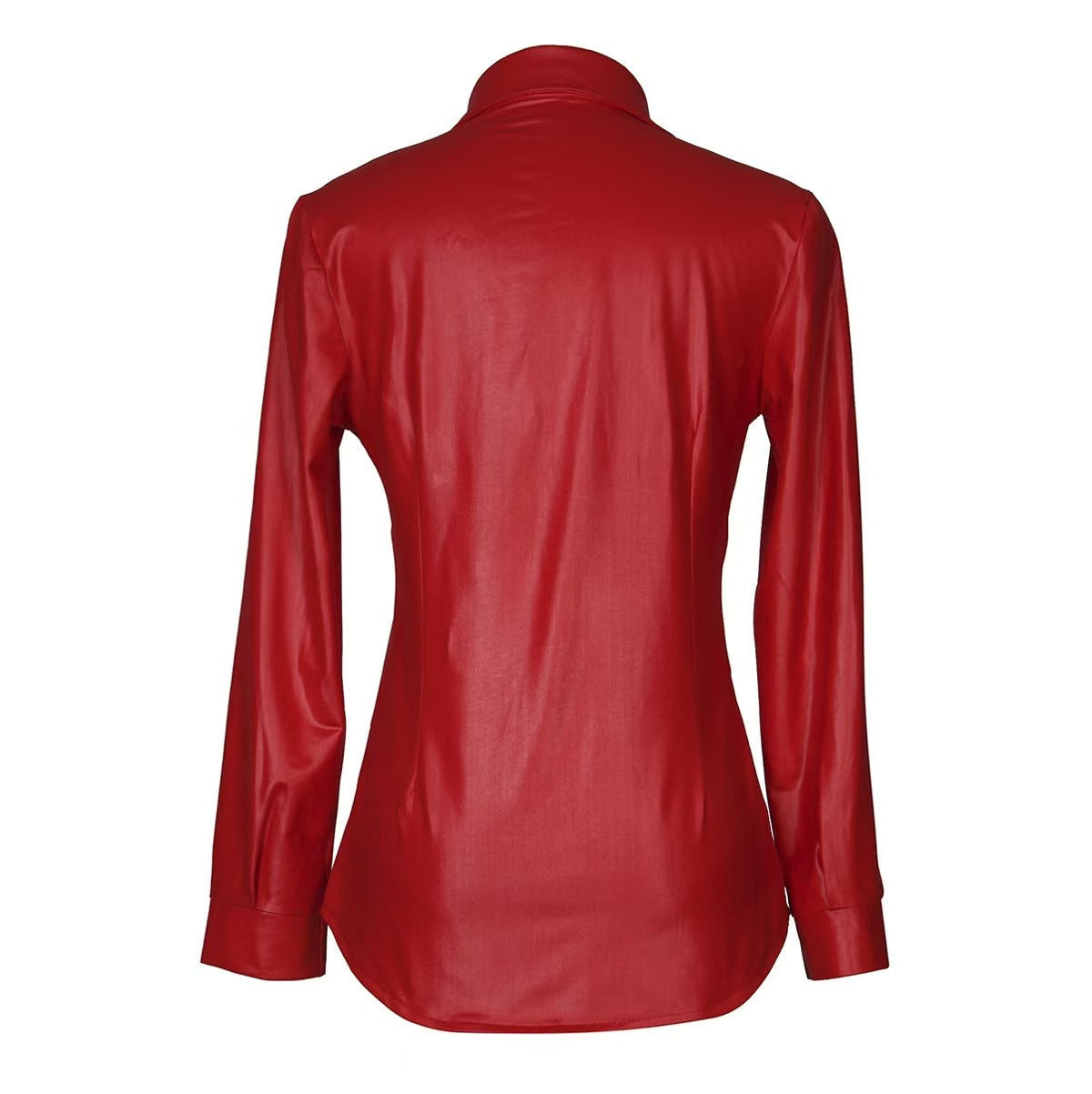 IvyShape | Synthetic Leather Shirt Jacket