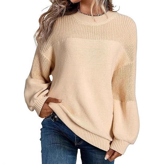 IvyShape | Comfortable Round Neck Long Sleeve Knitted Top