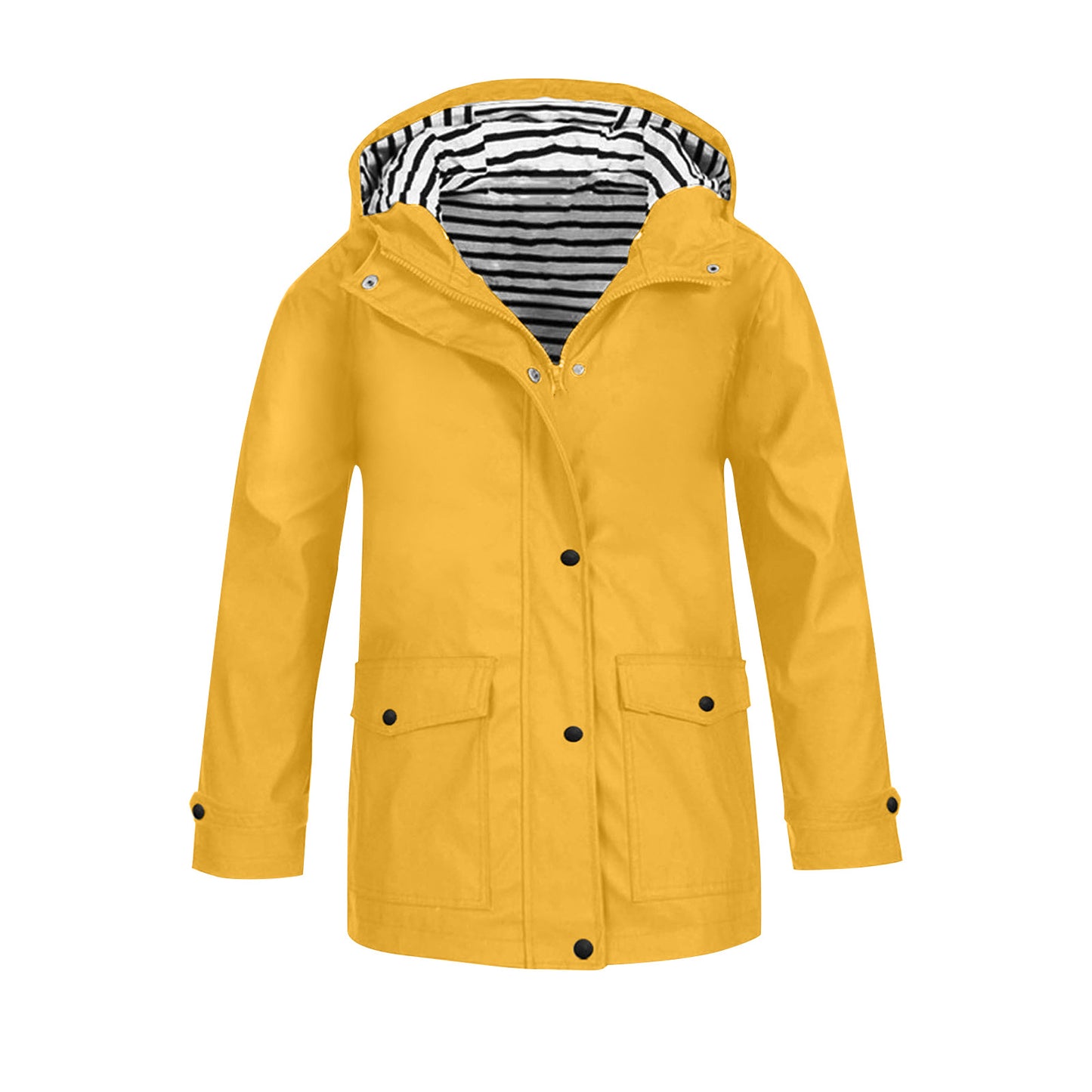 Women's jacket with practical pockets and adjustable hood collar Ivyshape