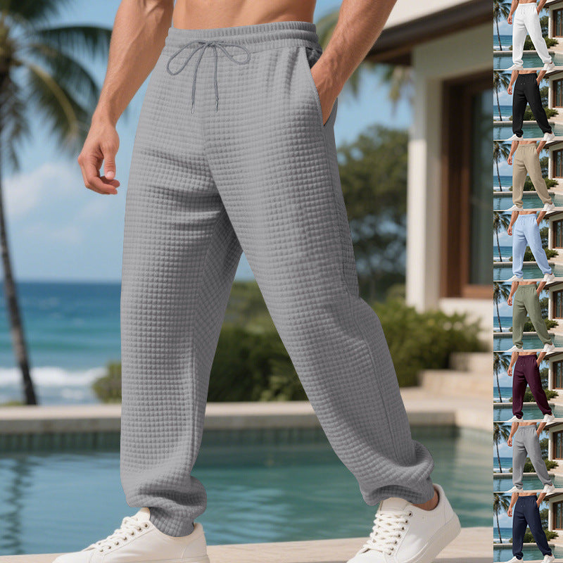 Men's leisure trousers with a loose fit and breathable fabric Ivyshape