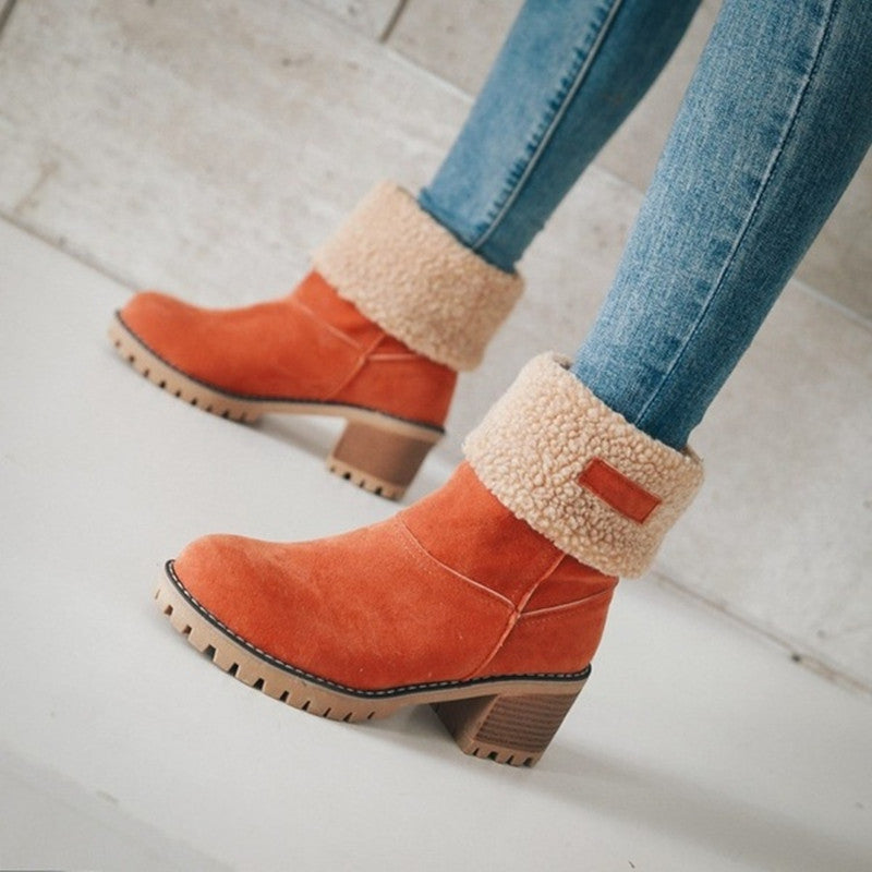 Ladies ankle boots with warm lining and non-slip sole Ivyshape