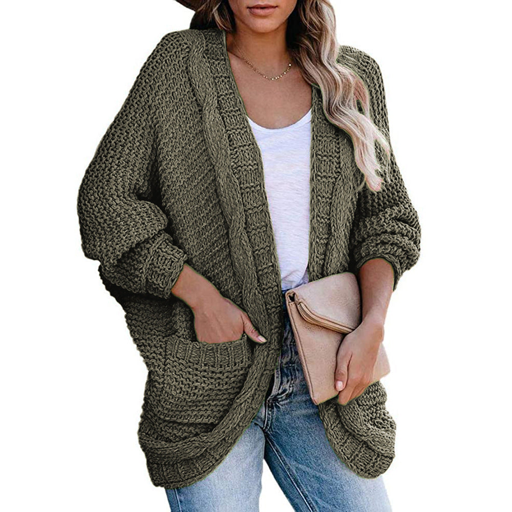 Women's casual cardigan with oversized cut and pockets Ivyshape