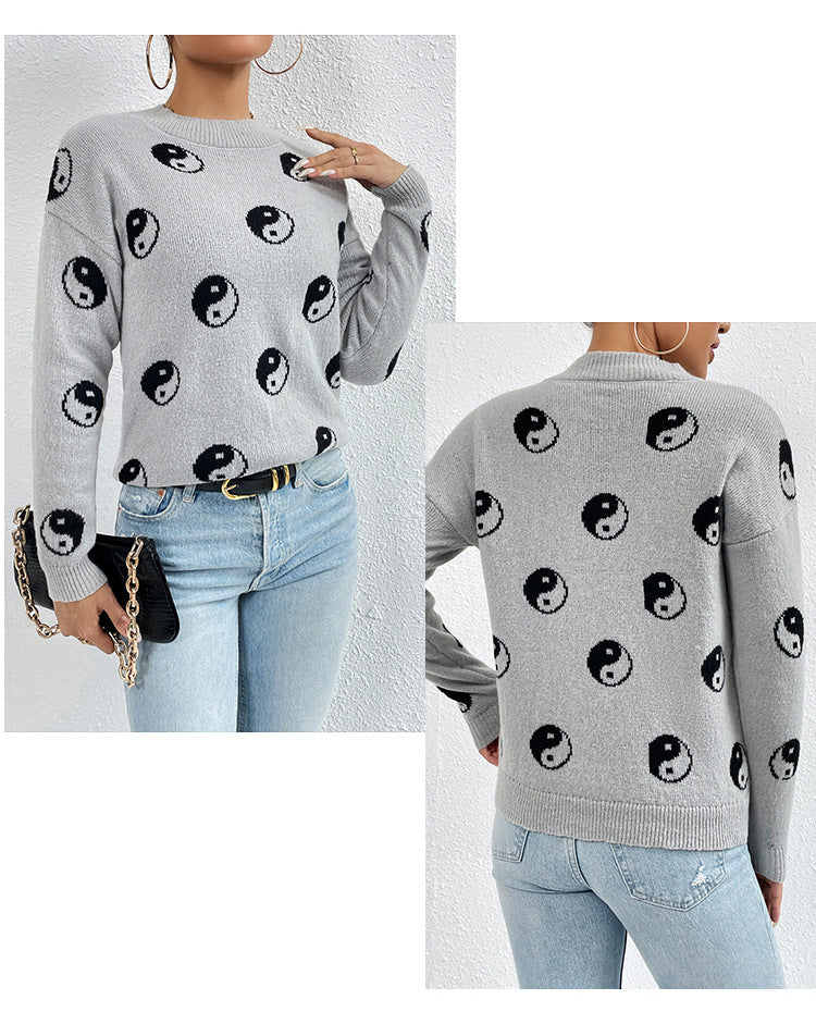 IvyShape | Skull Print Sweater