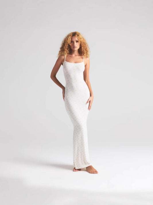 Women Elegant Spaghetti Strap Maxi Dress Ivyshape