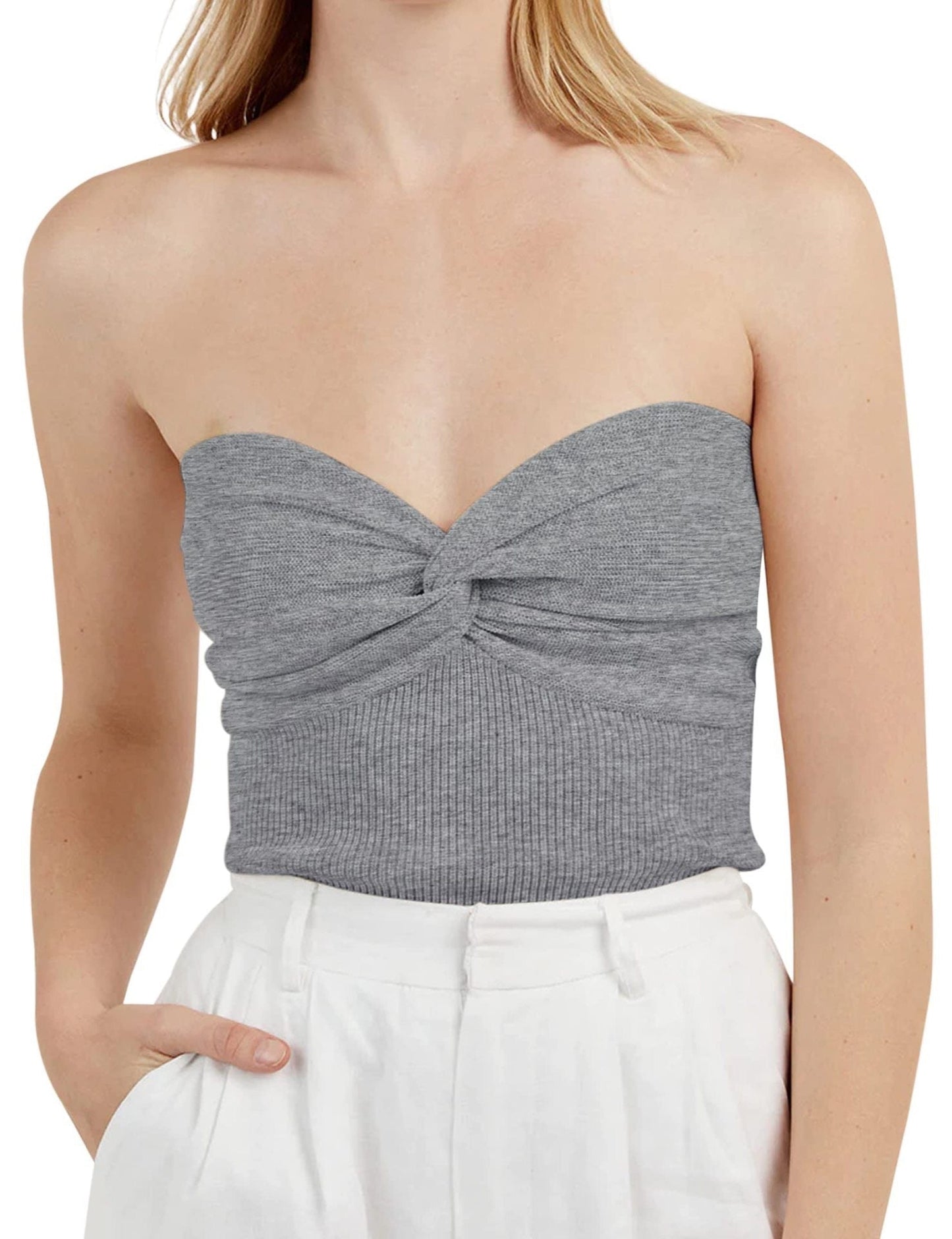 IvyShape | Strapless Backless Elastic Tank Top