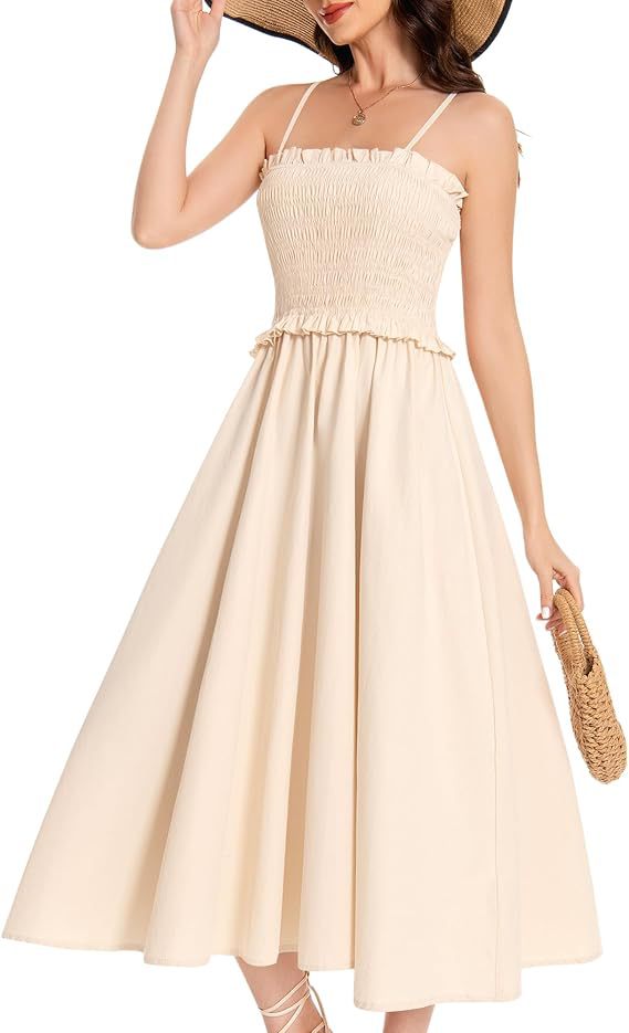 Women's maxi dress with elastic top and flowing skirt Ivyshape