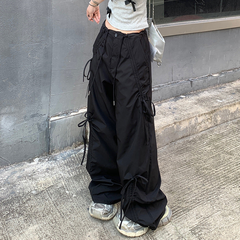 Ivyshape | Straight Wide Leg Mop Pants Women