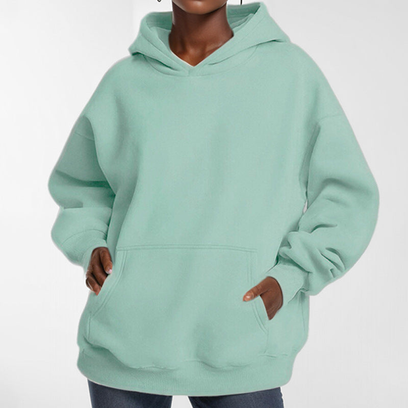 Women Loose Hoodie made of Soft Fleece with Kangaroo Pocket Ivyshape
