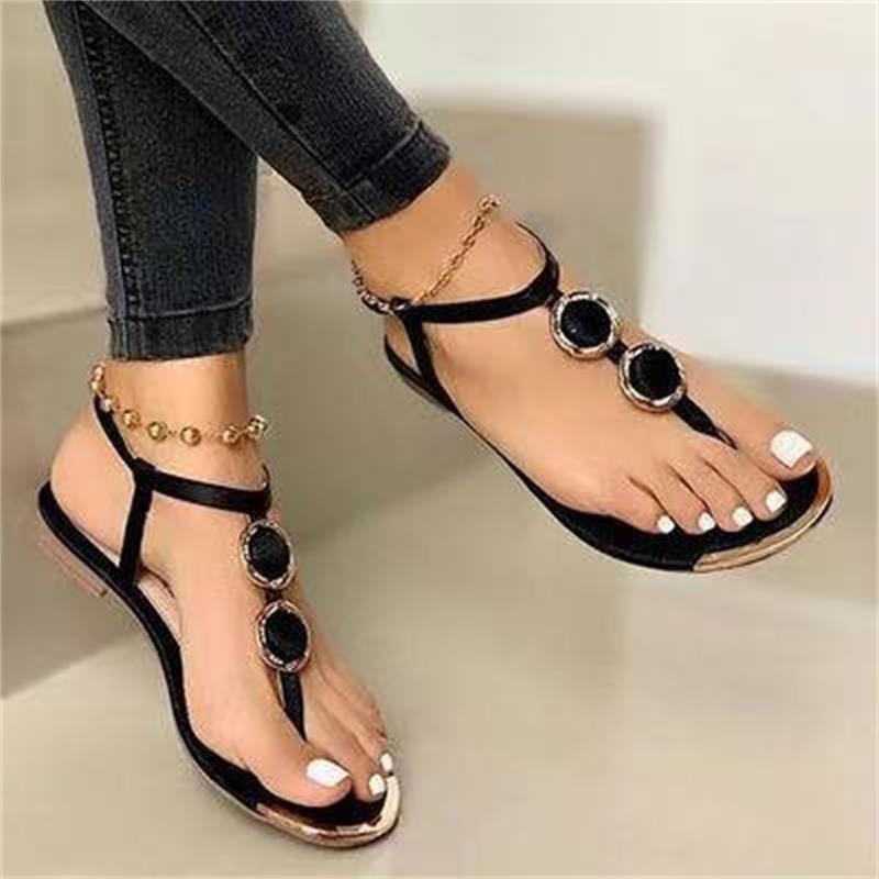 Women Elegant Thong Sandals with Embellished Strap Design Ivyshape
