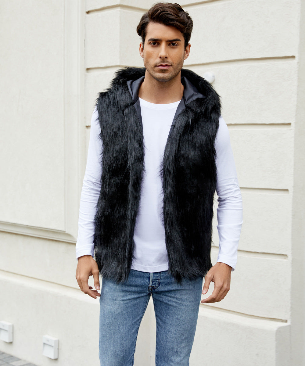 Men's Fashion Faux Fur Vest Ivyshape