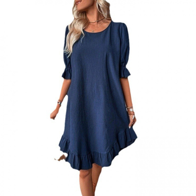 Ladies airy maxi dress with ruffle details Ivyshape