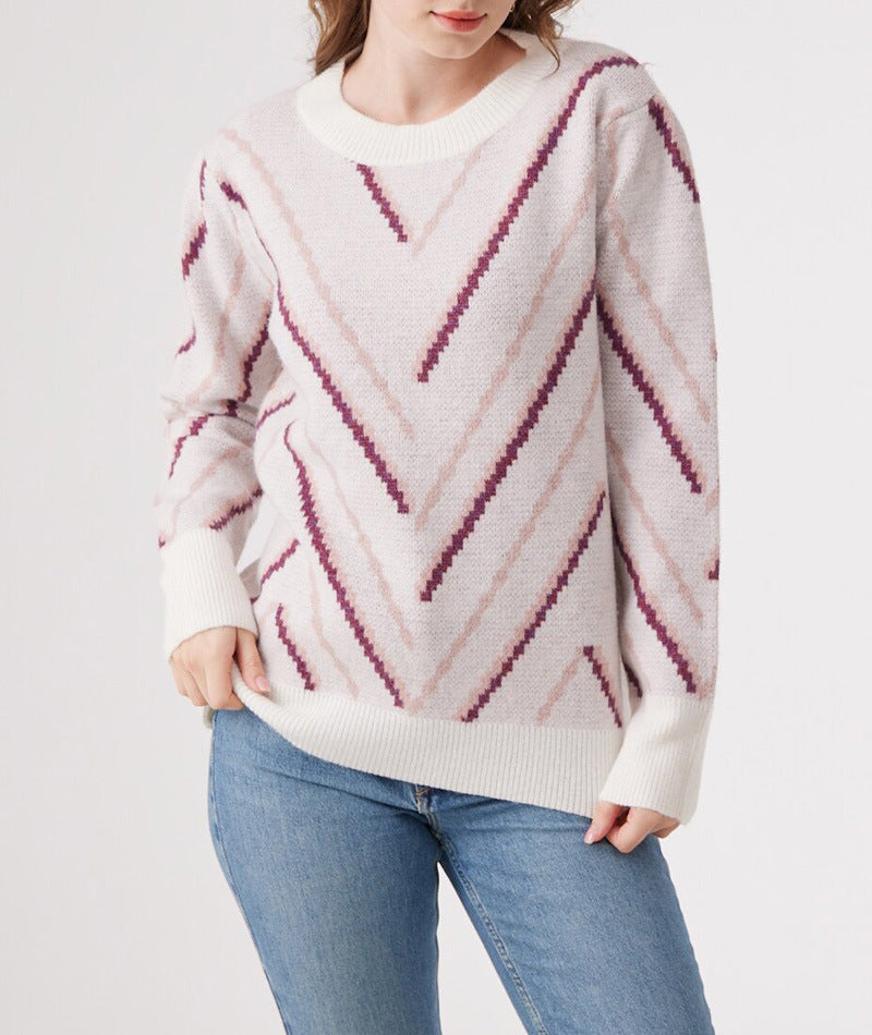 IvyShape | Versatile Pattern Slimming Knitted Sweater