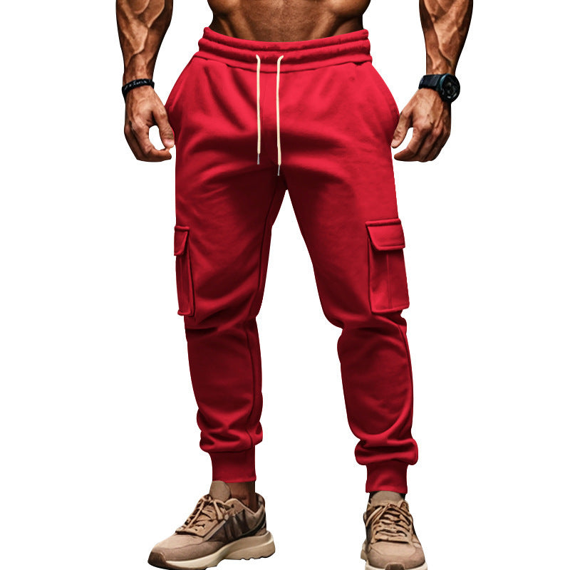 Men's cargo leisure pants with adjustable waistband and functional pockets Ivyshape