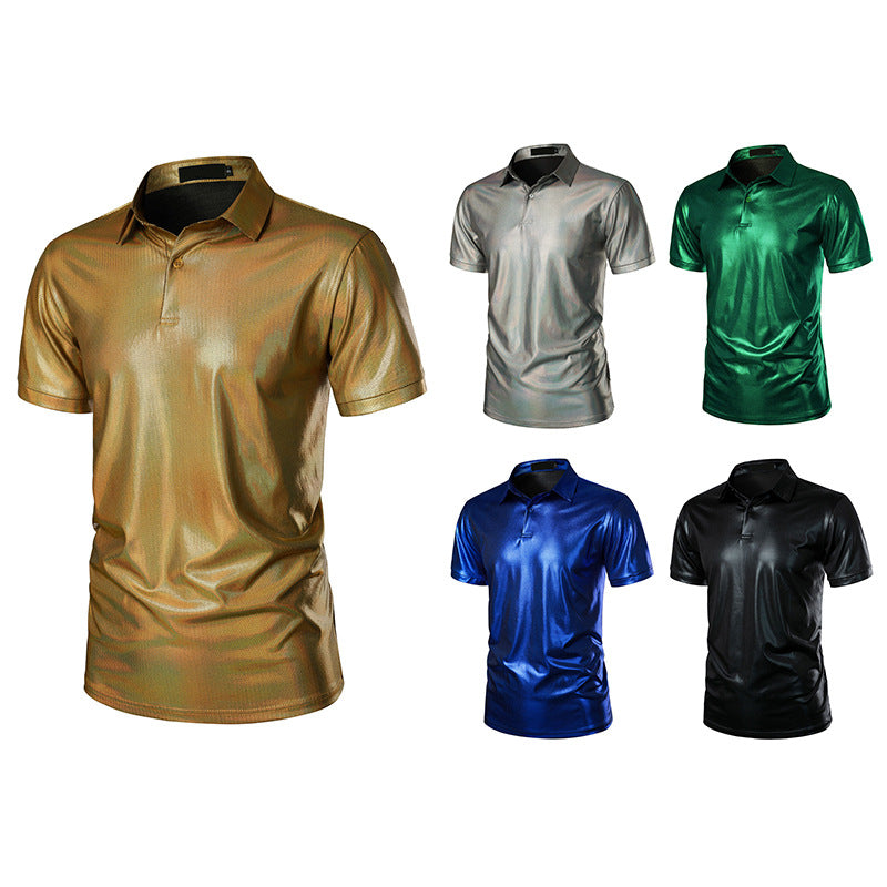 Men's Sport Polo Shirt with Shiny Surface and Breathable Functionality Ivyshape