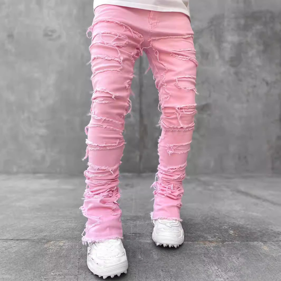 Men's Fashion Ripped Skinny Jeans in Casual Street Style Ivyshape