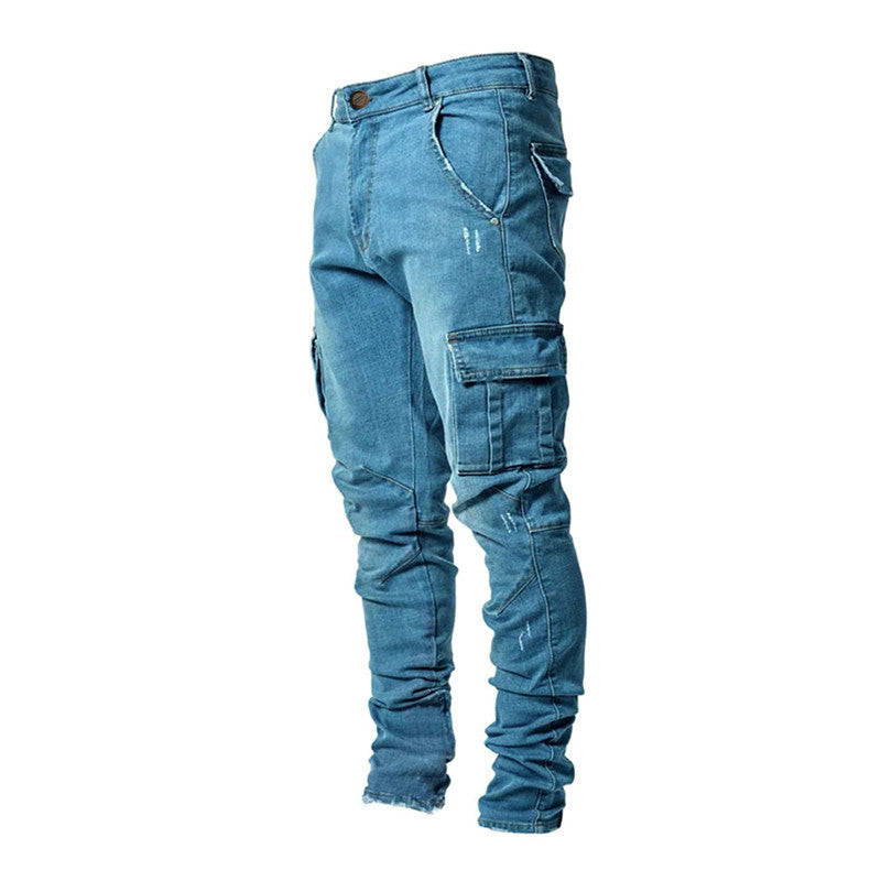 Men's cargo jeans in a casual design with structured pockets Ivyshape