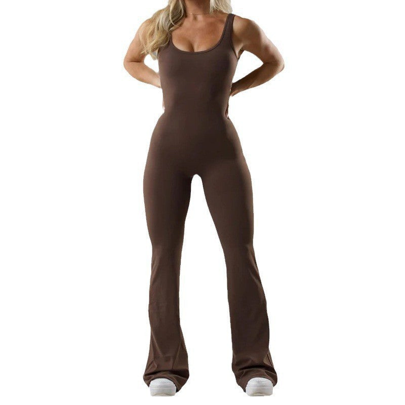 Women's fitness jumpsuit with wide leg and elegant cut Ivyshape
