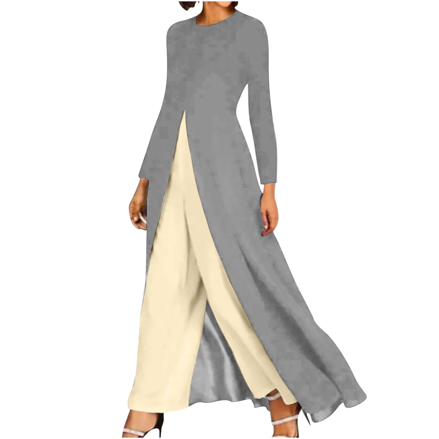 Ladies' fashionable ensemble with asymmetrical cut Ivyshape