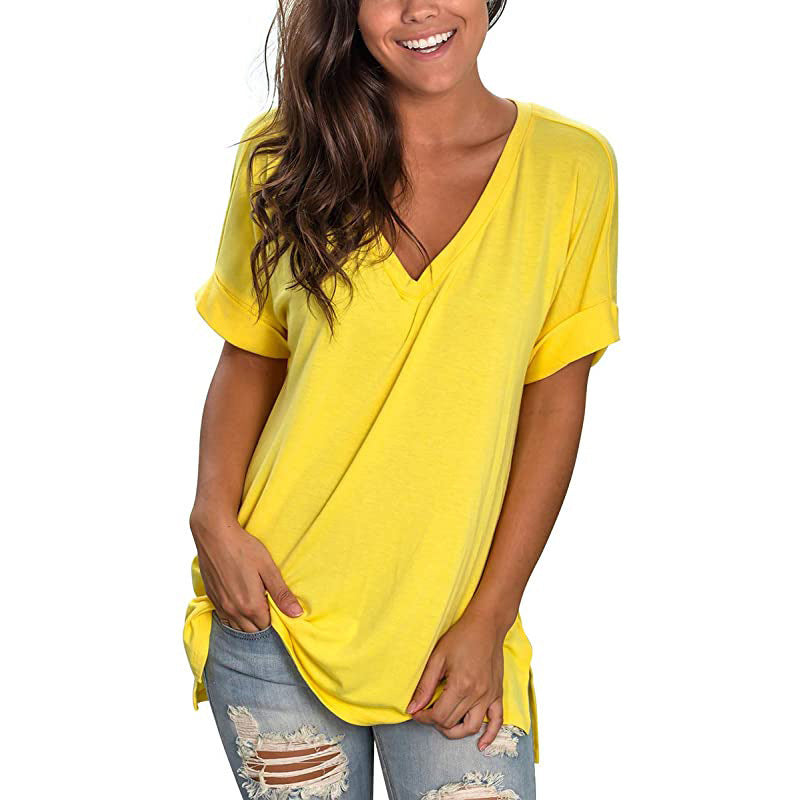 Women's Relaxed Fit V-Neck T-Shirt Ivyshape