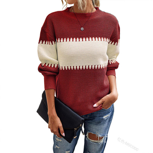 IvyShape | Fashionable Lantern Sleeve Round Neck Top for Women