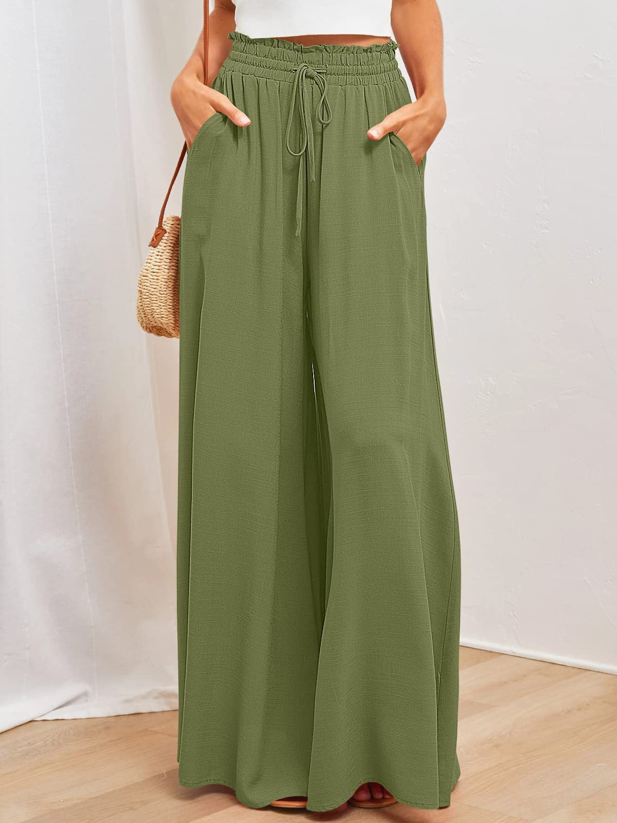 Maxi skirt in boho style for women with drawstring waistband Ivyshape
