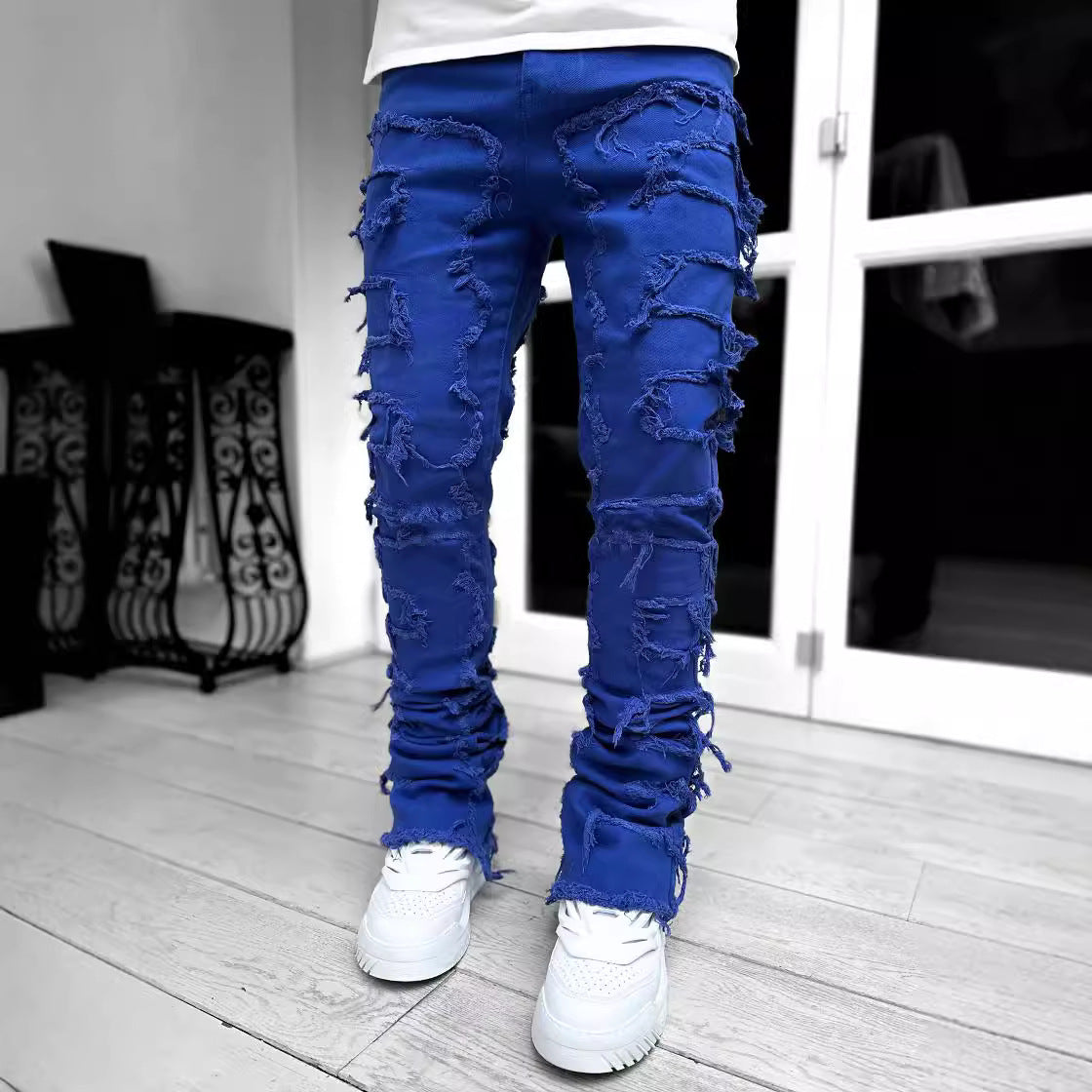 Men's Fashion Ripped Skinny Jeans in Casual Street Style Ivyshape