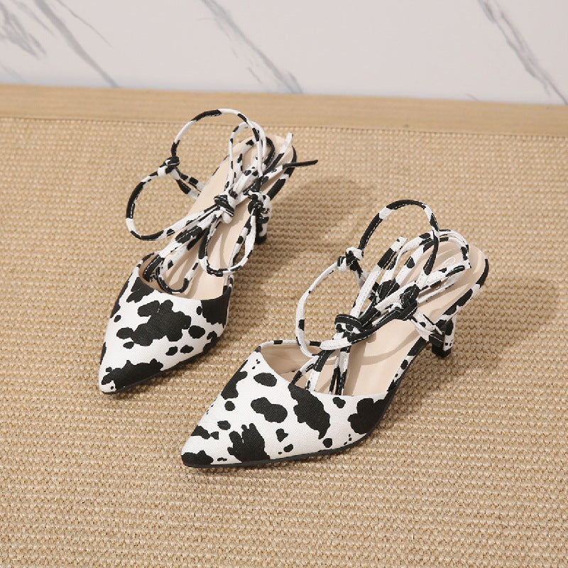 Women Sling Pumps with trendy zebra look and elegant strap design Ivyshape