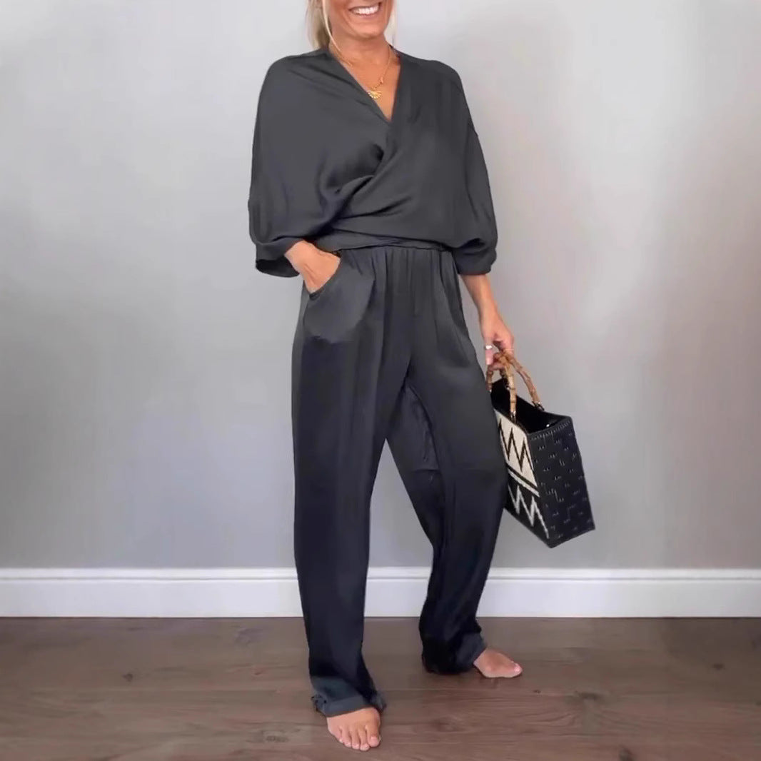 Ladies elegant and comfortable jumpsuit set Ivyshape