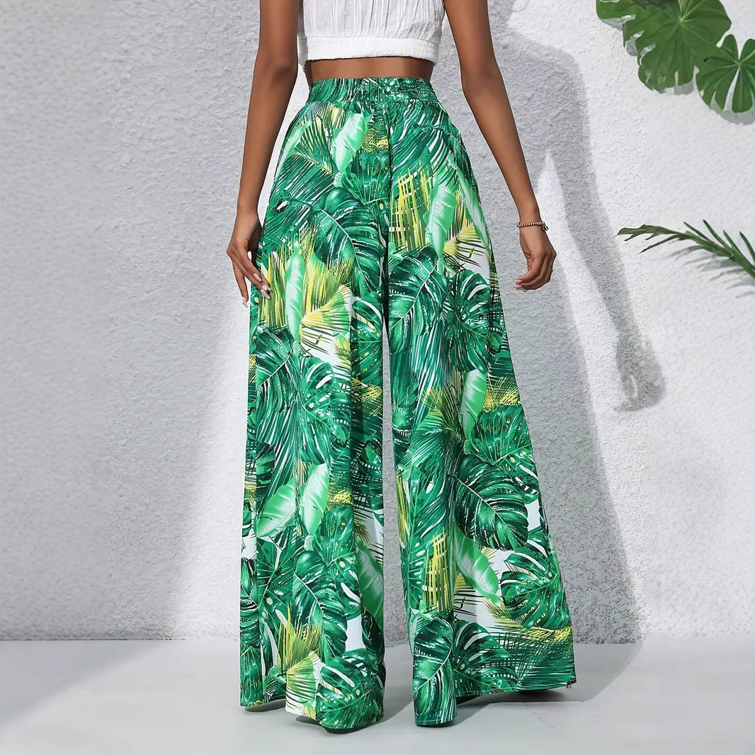 Women's maxi skirt with tropical leaf pattern Ivyshape