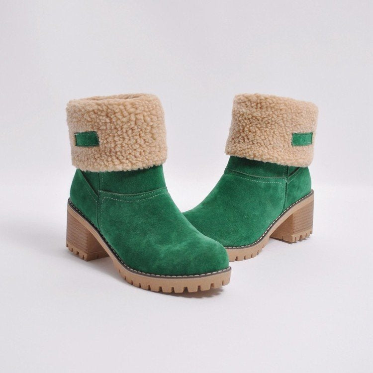 Ladies' fashionable boots with warm lining and block heel Ivyshape