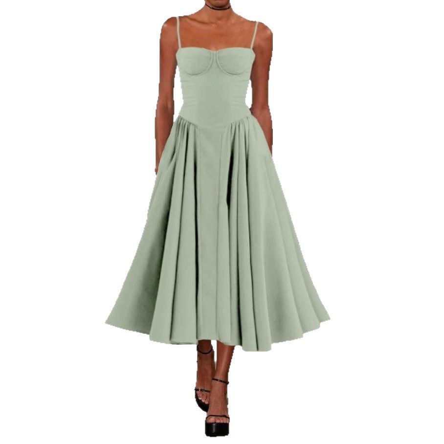 Women Elegant A-Line Midi Dress Ivyshape