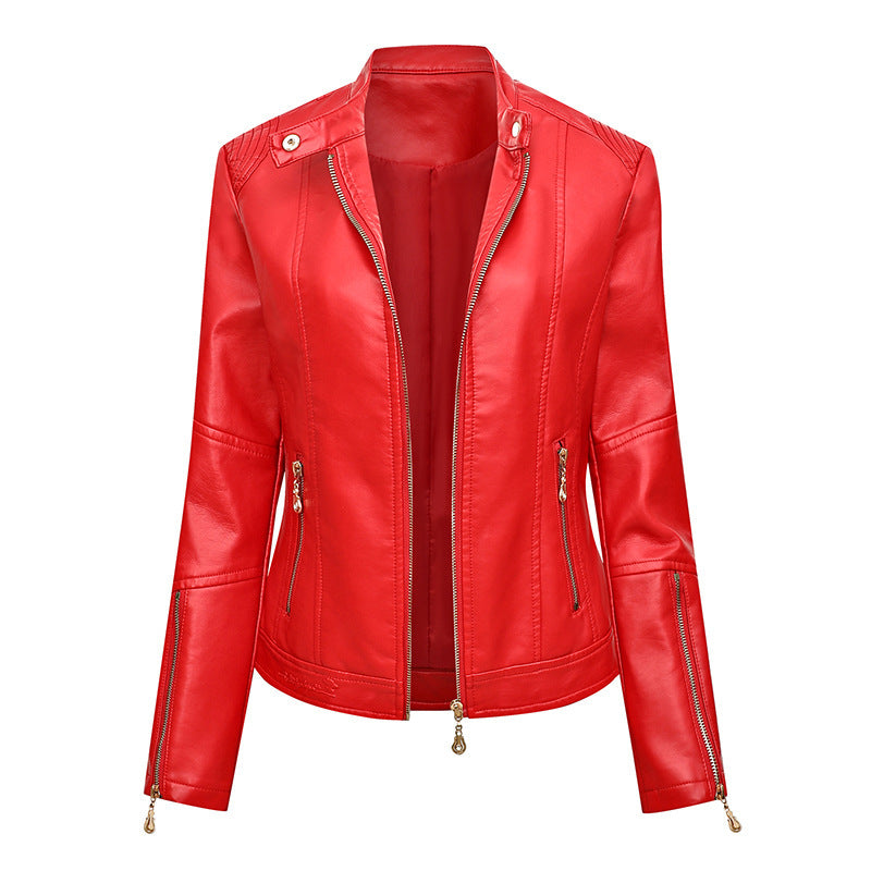 Women's Faux Leather Biker Jacket Ivyshape