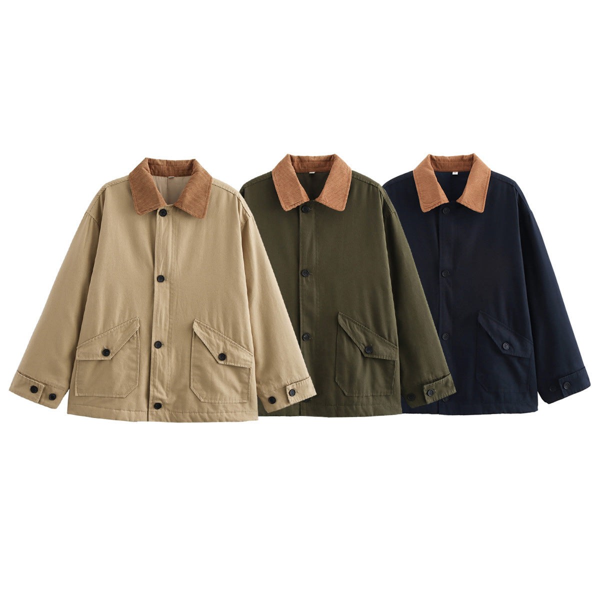 IvyShape | Split Button Color Block Jacket