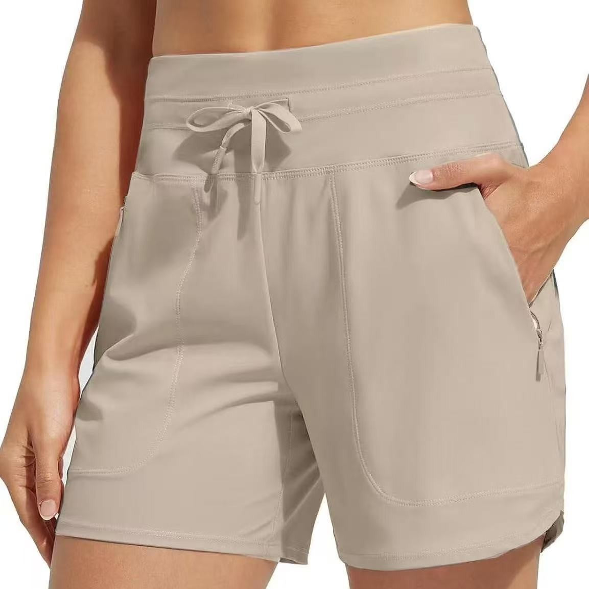 Women High-Performance Active Shorts with adjustable waistband Ivyshape