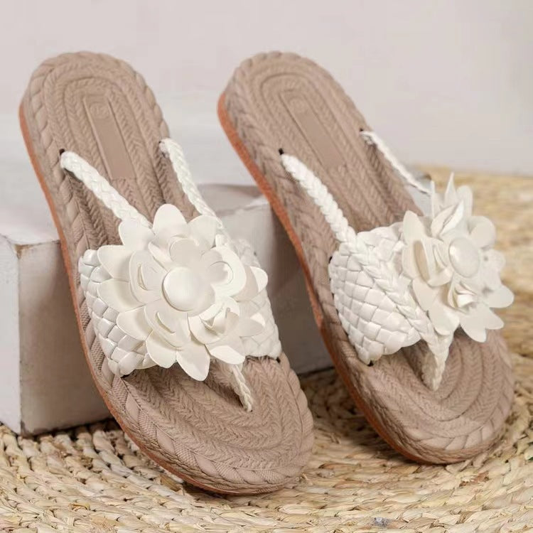 Ladies floral decoration sandals with comfortable footbed technology Ivyshape