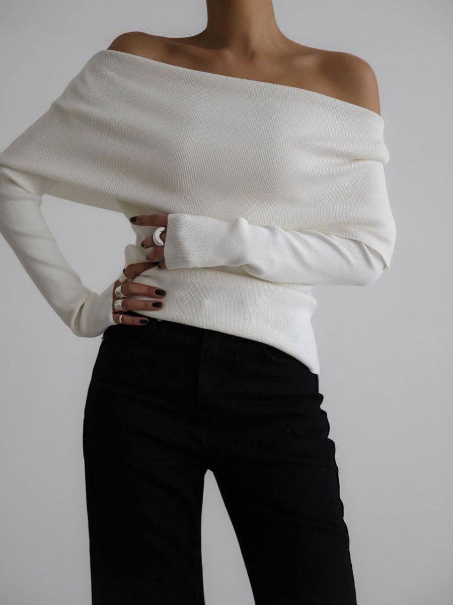 Women Elegant Off-Shoulder Top with Smooth Texture and Bell Sleeves Ivyshape