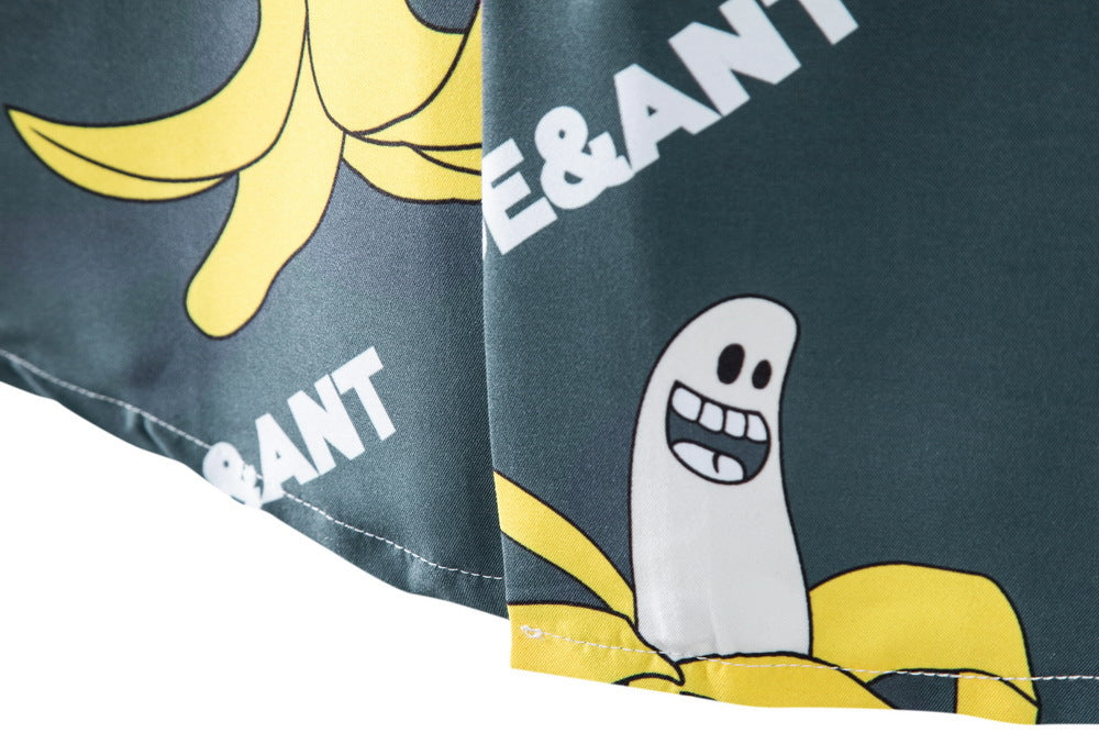 Men's short sleeve shirt with funny banana motif and unique print Ivyshape
