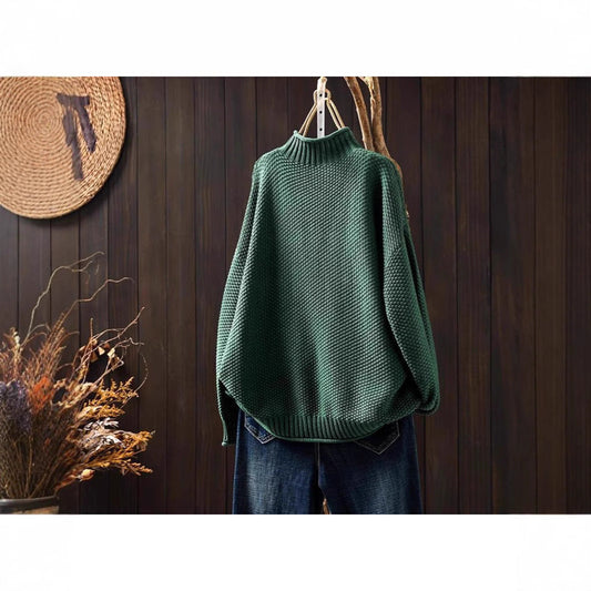 Ivyshape | Retro Half High Collar Sweater