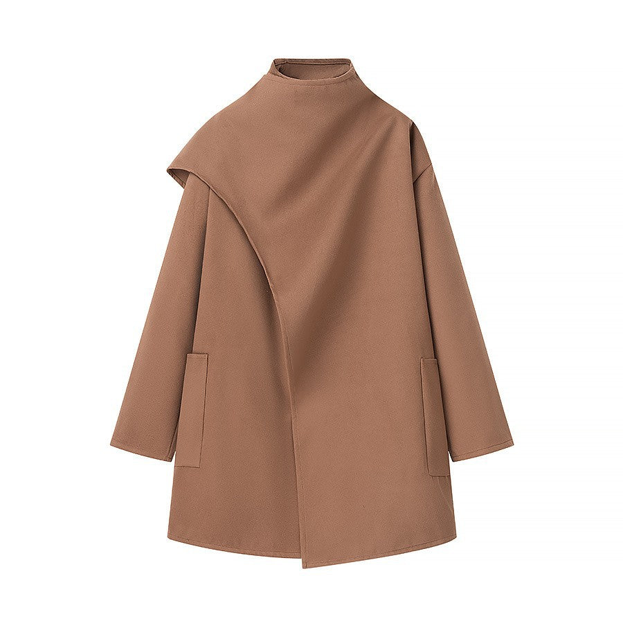 IvyShape | Stand-collar cape-style coat