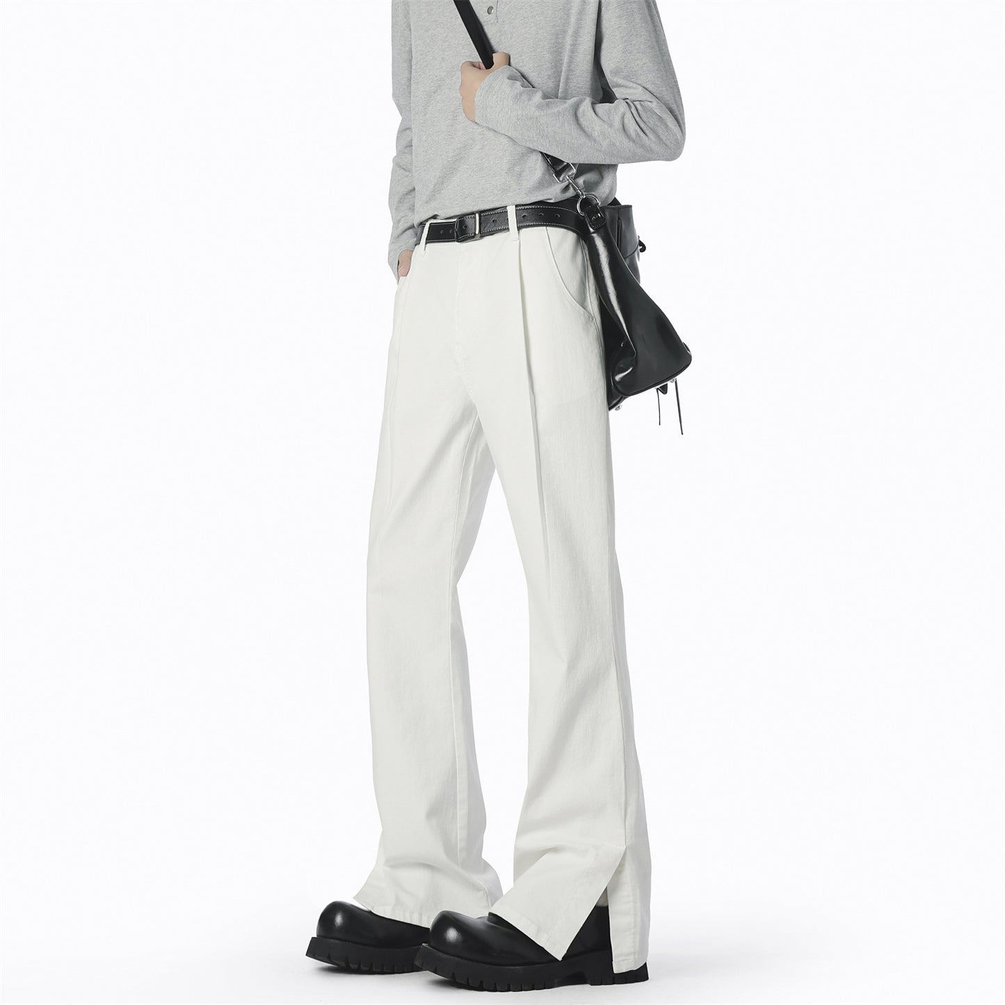 Ladies elegant, wide leisure pants with fine pleats and high-quality materials Ivyshape