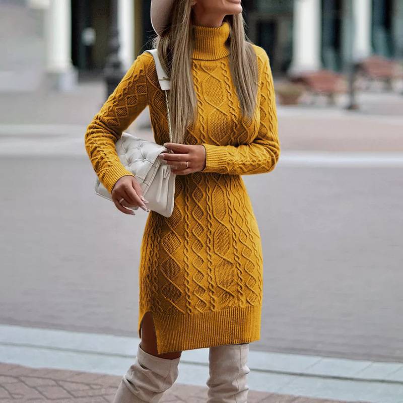 IvyShape | Warm Autumn Winter Sweater Dress for Women