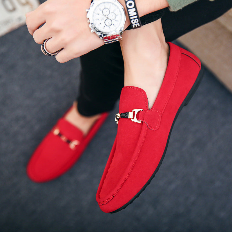 Women Elegant Suede Moccasins with Golden Accents Ivyshape