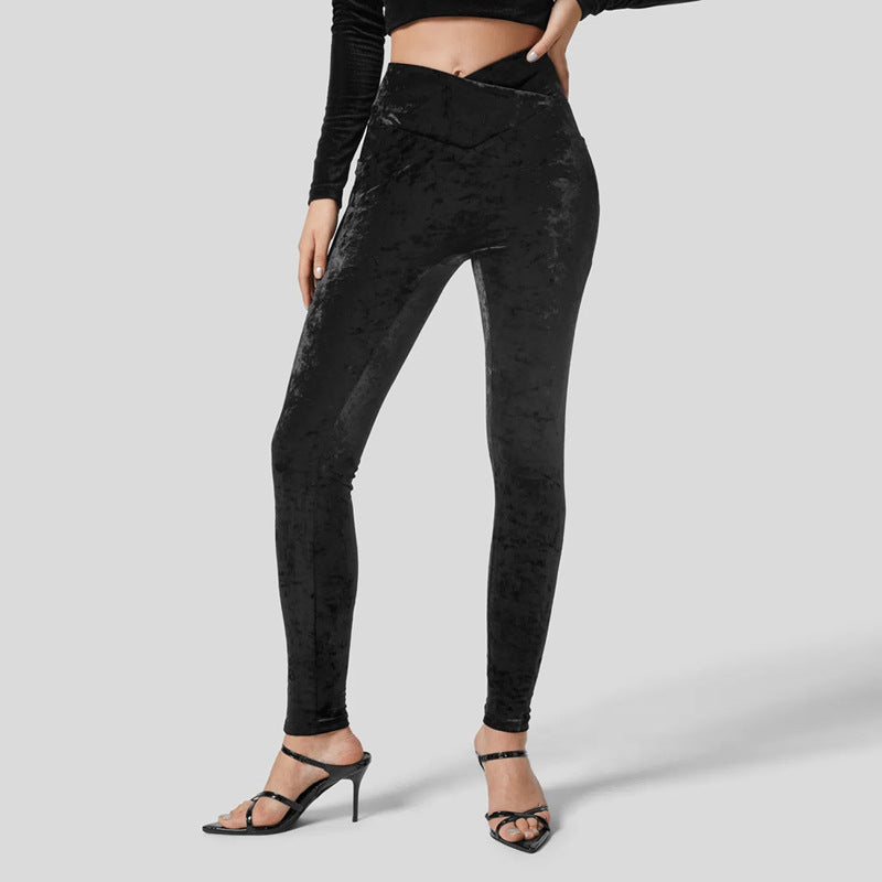 IvyShape | Velvet Slim Fit Casual Leggings Long Pants